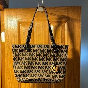 Michael Kors Black and Brown Logo Tote for Women